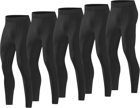 Compression Pants Leggings Running Tights for Men 1,3 or 5 Pack Athletic Base Layer Pants for Workout Basketball in Kuwait