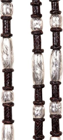 Schneiders Double S Silver Plated Barrel/Ball Ferrule Direct Contact Romel Reins for Horses 24 oz. | Enhanced Horse Control | Hand-Braided Rawhide | Silver Accents | Promotes Proper Drape in Saudi Arabia