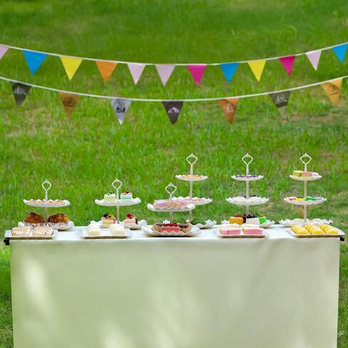 10 PCS Cupcake Stand Holder, Dessert Table Display Set, Treat Table Candy Cake Desert Tiered Tray, 3 Tier Serving Trays for Tea Party, Wedding Baby Shower Bridal Shower Decorations in Saudi Arabia