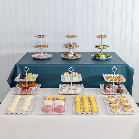 10 PCS Cupcake Stand Holder, Dessert Table Display Set, Treat Table Candy Cake Desert Tiered Tray, 3 Tier Serving Trays for Tea Party, Wedding Baby Shower Bridal Shower Decorations in Saudi Arabia