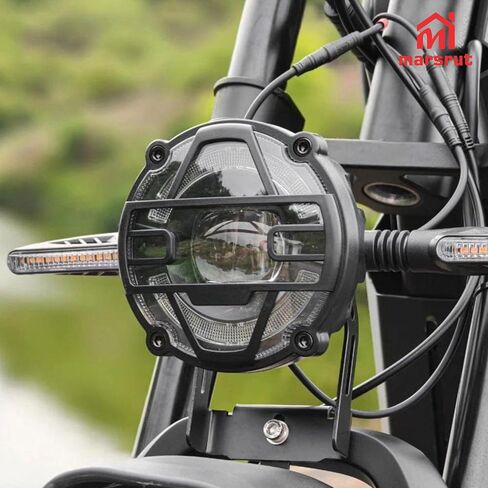 Marsrut EBike Headlight, E Bike Front Light for 3 Pin Electric Bike Bicycle, Waterproof Mini Horn Headlights, Super Bright Led Accessories for Night Riding, Aluminium Alloy, 36V - 48V, 12W in Saudi Arabia