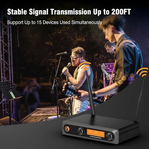 Wireless Microphones,Professional Metal Dual UHF Cordless Dynamic Mic Handheld Microphone System (200ft) for Karaoke, Home, Meeting, Party, Home KTV Set, Wedding,Church, DJ in Saudi Arabia