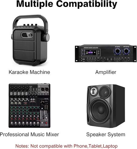 Wireless Microphones,Professional Metal Dual UHF Cordless Dynamic Mic Handheld Microphone System (200ft) for Karaoke, Home, Meeting, Party, Home KTV Set, Wedding,Church, DJ in Saudi Arabia