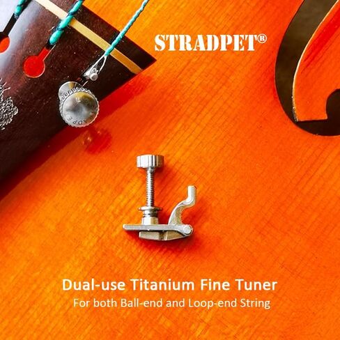 Dual-use Titanium Fine Tuner for Loop-end & Ball-end Strings, for Violin & Viola (Gun Gray) in Kuwait