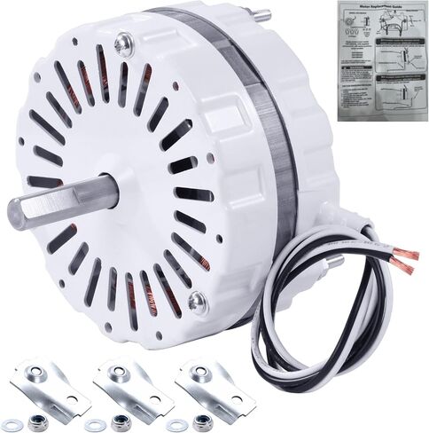 F0510B2497 White Attic Fan Replacement Motor Kit – Includes F0510B2944 Power Attic Vent Fan Unit, Bridges, and Nylon Locking Nuts – Compatible with Lomanco 2000 Series in Saudi Arabia