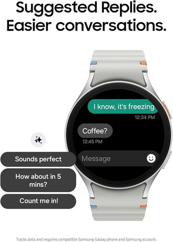 Samsung Galaxy Watch 7 44mm GPS + Cellular AI Smartwatch w/Energy Score, Wellness Tips, Heart Rate Tracking, Sleep Monitor, Fitness Tracker, 2024, Silver (Renewed) in Saudi Arabia