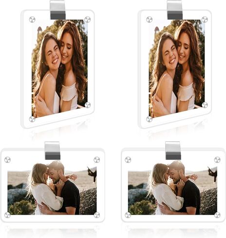 FUNOJOY Acrylic Magnetic Photo Visor Clips For Cars, Car Picture Frame Visor Clip, Drive Safe I Love You Picture Frame, Car Visor Clip For Pictures, Magnetic Acrylic Frames Gift for Dads Daughter Son in Saudi Arabia