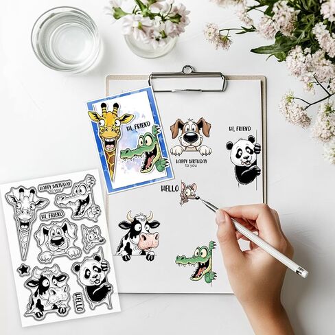 Globleland Quirky Comic People Clear Stamps و Magic Hair Cartoon People Cutting Vies Lit for DIY Scrapbooking and Cards Making Decorative Photo Abrum Decoration in Saudi Arabia