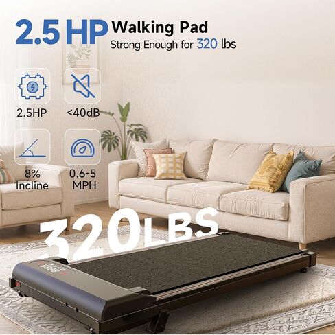 Walking Pad Treadmill, Under Desk Treadmill for Home & Office, Wide Running Belt, Remote Control, Installation Free, Easy to Move, 300 LB Capacity in Saudi Arabia