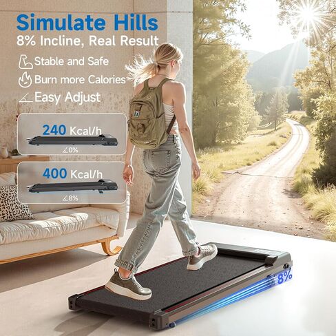 Walking Pad Treadmill, Under Desk Treadmill for Home & Office, Wide Running Belt, Remote Control, Installation Free, Easy to Move, 300 LB Capacity in Saudi Arabia