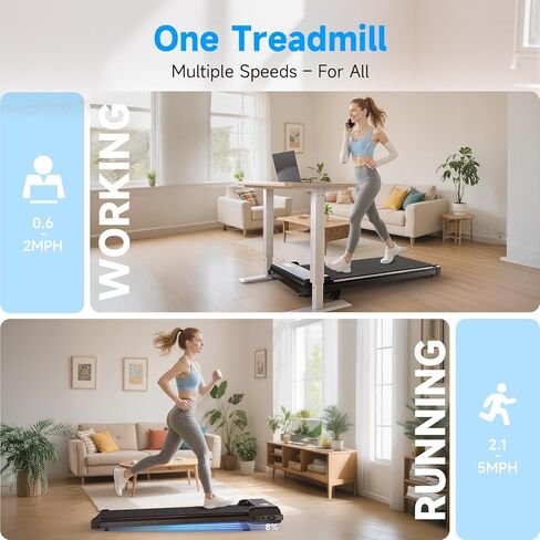 Walking Pad Treadmill, Under Desk Treadmill for Home & Office, Wide Running Belt, Remote Control, Installation Free, Easy to Move, 300 LB Capacity in Saudi Arabia