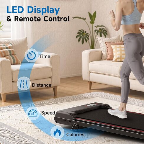 Walking Pad Treadmill, Under Desk Treadmill for Home & Office, Wide Running Belt, Remote Control, Installation Free, Easy to Move, 300 LB Capacity in Saudi Arabia