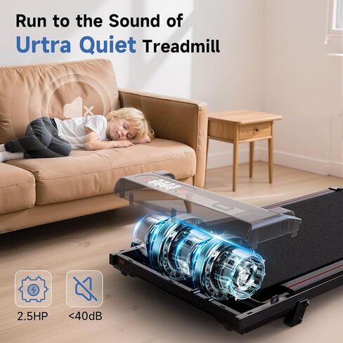 Walking Pad Treadmill, Under Desk Treadmill for Home & Office, Wide Running Belt, Remote Control, Installation Free, Easy to Move, 300 LB Capacity in Saudi Arabia