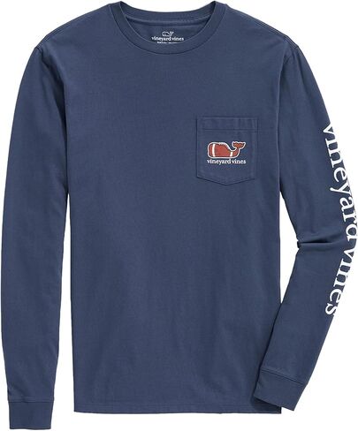 vineyard vines Men's Long-Sleeve Football Whale Pocket T-Shirt in Saudi Arabia