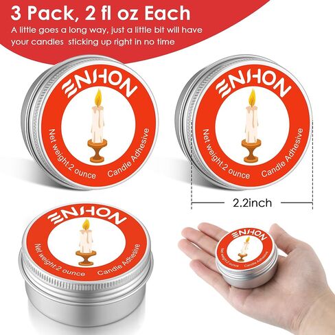 Enhon 4oz Candle Stick Glue Adhesive for Taper to Hold Candles in Place (2pack, 4oz in Total) in Kuwait