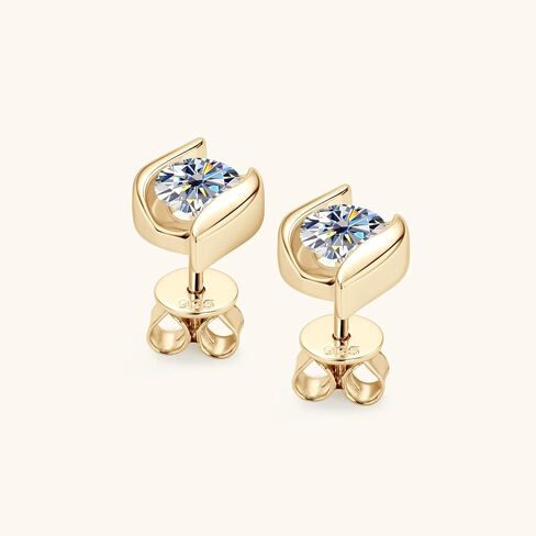 925 Sterling Silver Moissanite Stud أقراط ، 0.5 CT D Color VVS1 Round Round Diamond Miamond Hypoallergenic أقراط للنساء والرجال in Kuwait
