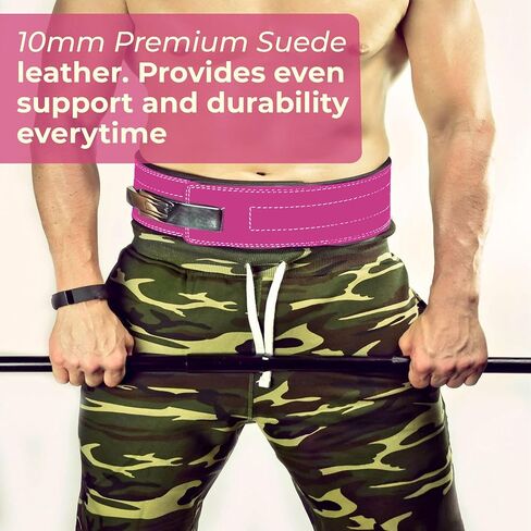 Flexz Fitness Lever Weight Lifting Belt Leather - 10MM 13MM Powerlifting Gym Belts for Men & Women - Lower Back Support for Weightlifting Deadlifts Squats Heavy Duty IPF Bodybuilding in Kuwait