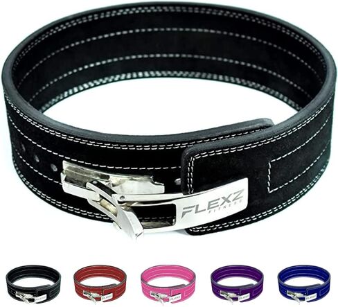 Flexz Fitness Lever Weight Lifting Belt Leather - 10MM 13MM Powerlifting Gym Belts for Men & Women - Lower Back Support for Weightlifting Deadlifts Squats Heavy Duty IPF Bodybuilding in Kuwait