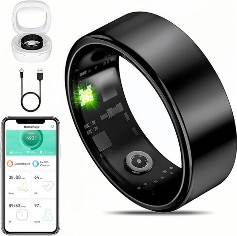 جهاز تعقب اللياقة البدنية الدائري الذكي لنظامي iOS وAndroid - مراقب النوم ومعدل ضربات القلب وأكسجين الدم والضغط 8 أوضاع رياضية IP68 مقاومة للماء بدون اشتراك وعمر بطارية طويل (ذهبي شامبانيا، 8#) in Saudi Arabia