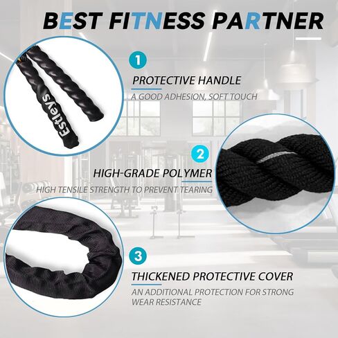 حبل القفز ، الحبال القفز الموزونة 5 رطل ، حبل تخطي ثقيل للرجال والنساء ، حبال القفز للبالغين للتمرين المنزلي ، فقدان الوزن ، تشكيل الجسم ، معدات تجريب الجسم الكلية in Kuwait