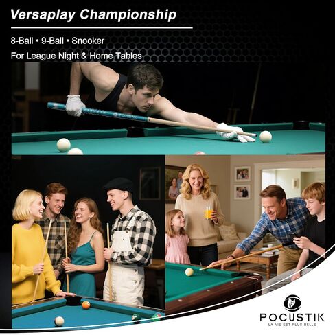 2-Pack Pool Cues (18-21oz), 58" 2-Piece Billiard Sticks Hand-Painted Ergonomic Grip Design, Canadian Maple Shafts & 13mm Tip +Chalk for Adluts Home Bar Pool Table - 2 in Kuwait