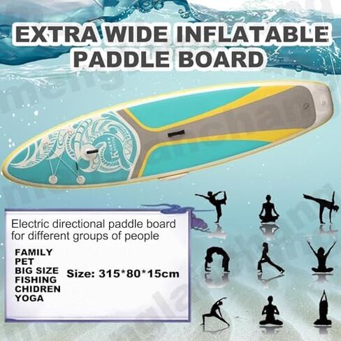 Menglanchang 2-in-1 Inflatable Paddleboard with Pump & 500W Electric Scooter - 3.15m Anti-Slip Yoga Deck for Youth & Adults - Ultimate Water Fun Experience! in Saudi Arabia