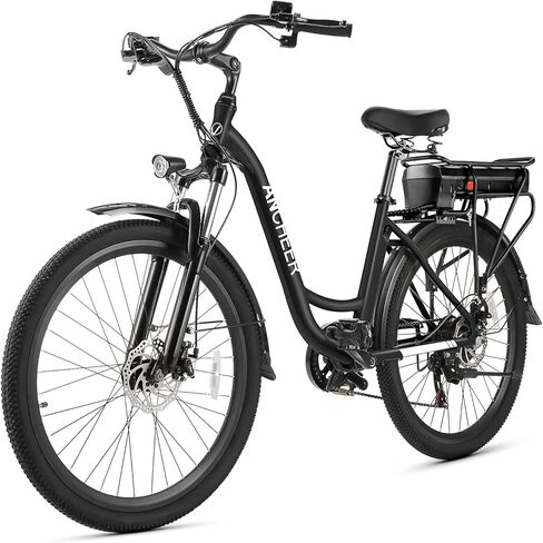 ANCHEER Electric Bike for Adults, 48V 500Wh EBike, UP to 60 Miles, Removable Battery, Fast-Charge, 26" Commuter Electric Bicycles, 7-Speed, LCD Digital Display, Suspension Fork, Cruise Control, UL2849 in Kuwait