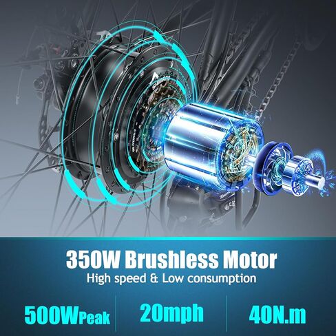 ANCHEER Electric Bike for Adults, 48V 500Wh EBike, UP to 60 Miles, Removable Battery, Fast-Charge, 26" Commuter Electric Bicycles, 7-Speed, LCD Digital Display, Suspension Fork, Cruise Control, UL2849 in Kuwait