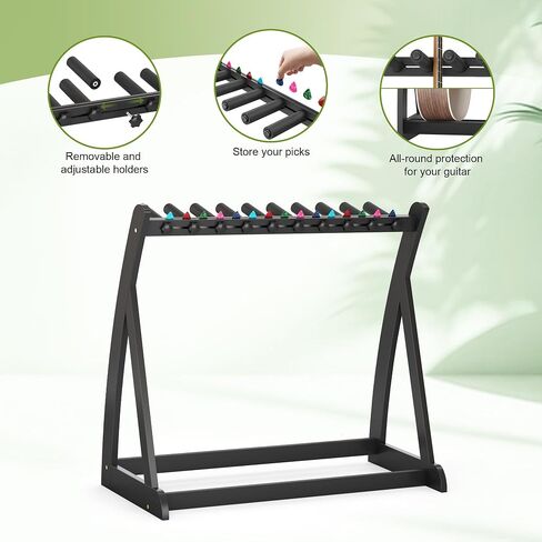 Guitar Stand Rack, Multi-Guitar Display Rack Adjustable Bamboo Guitars Holder Electric Guitar Stands Floor Storage for Bass Acoustic, Home Studio, Band Stage (Natural-B) in Saudi Arabia