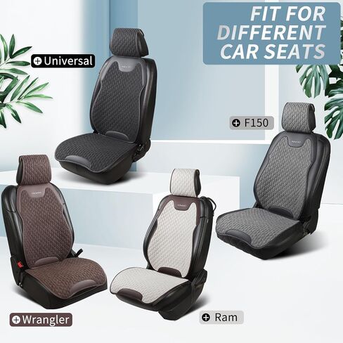 Car Seat Covers for Front Seats – Waterproof & Breathable Faux Nappa Leather, 360° Full Wrap Design, Airbag Compatible, Lumbar Support, Universal Fit for Most Automotive Sedans, SUVs, Pickups – Black in Saudi Arabia