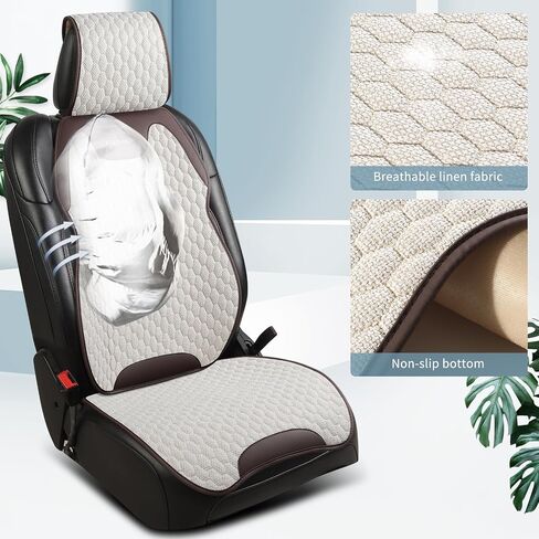 Car Seat Covers for Front Seats – Waterproof & Breathable Faux Nappa Leather, 360° Full Wrap Design, Airbag Compatible, Lumbar Support, Universal Fit for Most Automotive Sedans, SUVs, Pickups – Black in Saudi Arabia