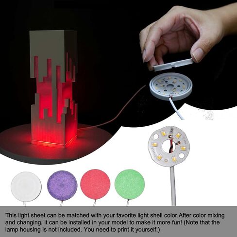 3D Printed Parts -10 PCS DIY LED Lamp Sheets: Only lamp Sheets, no 3D Printed lamp Shells, 3000k Warm Yellow Compatible with Bambu LED Lamp Kit 001 (50mm) in Saudi Arabia