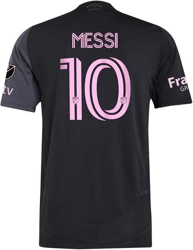 Messi 10 Away Soccer Jersey Men’s 2025 Fan Version – Inter Miami Black Shirt, Lightweight, Breathable in Saudi Arabia