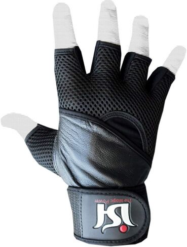 Professional Leather Weight Lifting Gloves Gym Training Fitness Exercise Bodybuilding Workout Power-Lifting. Squat, Weightlifting, Hanging, Pull ups Gloves Pair for Men & Women in Saudi Arabia