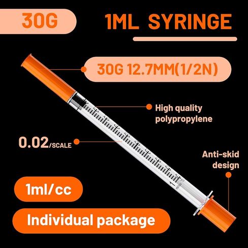 1mL/cc Syringe with Needle 29G 5/16 Inch 8MM Sterile Individually Wrapped Box of 25 in Saudi Arabia