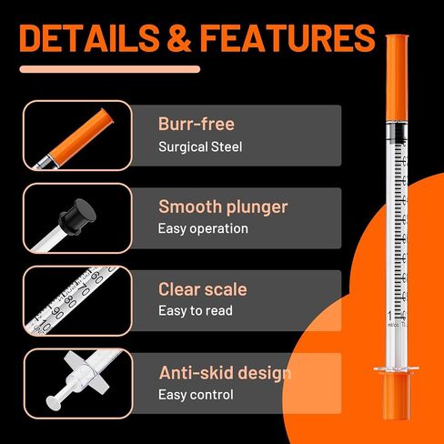1mL/cc Syringe with Needle 29G 5/16 Inch 8MM Sterile Individually Wrapped Box of 25 in Saudi Arabia