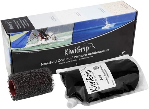 KiwiGrip Non-Skid Coating for Boats, Decks, Ramps or Steps - Cream, 1 Liter - Water-Based Acrylic for Wood, Fiberglass, Concrete, Metal - KG-1CP-R in Saudi Arabia