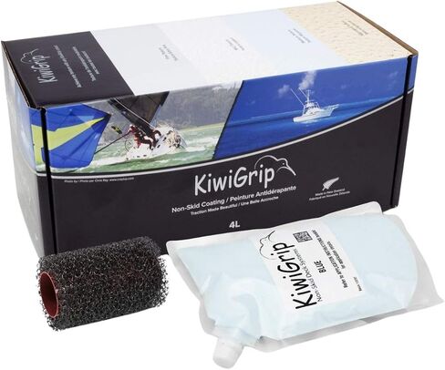 KiwiGrip Non-Skid Coating for Boats, Decks, Ramps or Steps - Cream, 1 Liter - Water-Based Acrylic for Wood, Fiberglass, Concrete, Metal - KG-1CP-R in Saudi Arabia