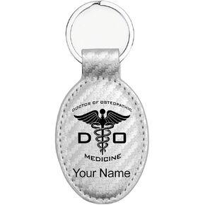 LaserGram Oval Keychain, DO Doctor of Osteopathic Medicine, Personalized Engraving Included in Saudi Arabia