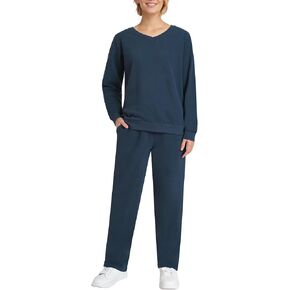 Weintee Women's Petite Jogging Suit Sets Sweatpants and Sweatshirts V Neck Tracksuits Cotton Sweatsuits in Kuwait