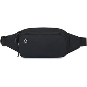 Slim Fanny Pack Waist Bag, Water Resistant, Black, Adjustable Belt for Travel, Running, Hiking (Black) in Saudi Arabia