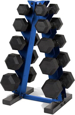 CAP Barbell 150 LB Coated Hex Dumbbell Weight Set with Vertical Rack | Multiple Options in Saudi Arabia