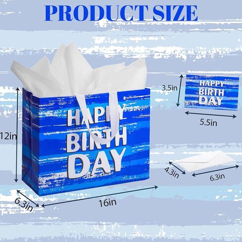 LUCKY AID 13" Birthday Gift Bag with Handle and Tissue Paper, Gift Bag for Boys, Girls, Women and Men’s Birthday Party, Baby Shower, Christmas Party Supplies (Pink) in Saudi Arabia