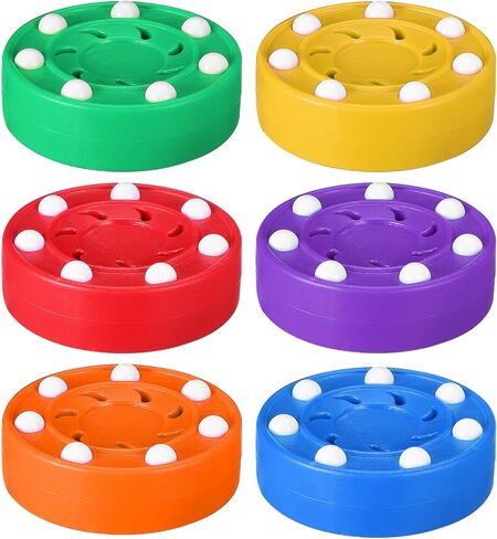 6 قطع من قرص الهوكي الدوار: قرص هوكي الشوارع ABS، كرات التدريب الرياضي، كرة تدريب على الأرض لممارسة الرياضة في الأماكن المغلقة والخارجية in Kuwait