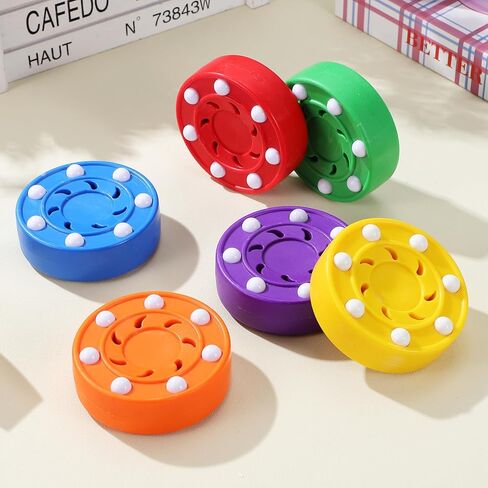 6 قطع من قرص الهوكي الدوار: قرص هوكي الشوارع ABS، كرات التدريب الرياضي، كرة تدريب على الأرض لممارسة الرياضة في الأماكن المغلقة والخارجية in Kuwait