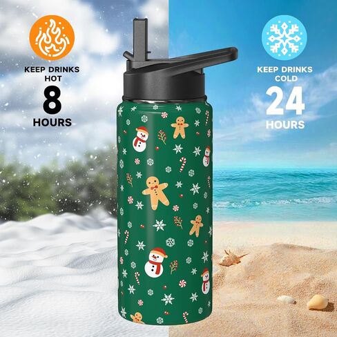 Halloween Goth Skull 18oz Water Bottles with Flip Straw & Spout Lid, Gothic Floral Stainless Steel Travel Sport Water Bottle, Holiday Gifts for Women Girls (1 PC) in Saudi Arabia