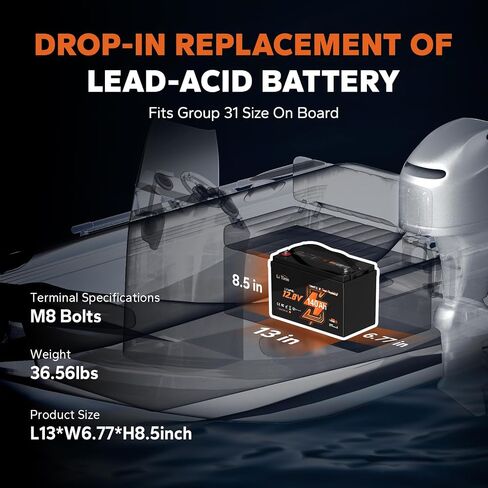 Litime 12v 140ah Bluetooth LifePo4 Lithium Battery 150a BMS Deep Cycle Performance for RV ، ومقطورات السفر ، ومحرك التصيد. (المجموعة 31) in Kuwait