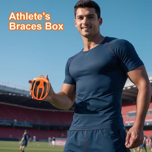 BVN Mouthguard Case Sports, Adult & Youth Sizes Universal Storage for Mouthguard, with Silicone Lanyard, Black+Carbon Fiber Coating. in Kuwait