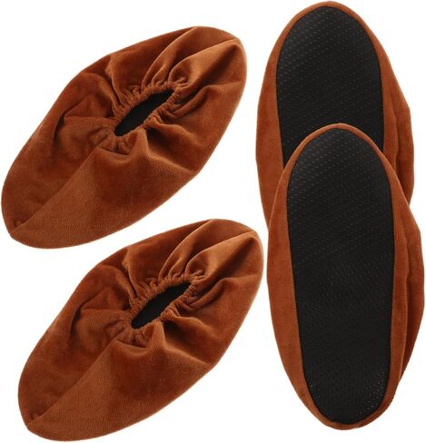POPETPOP 2pairs Slip Walking Boot Covers Washable Bowling Shoe Protectors Non Slip Shoes Covers for Men Women Indoor Sports Bowling Equipment Brown in Saudi Arabia