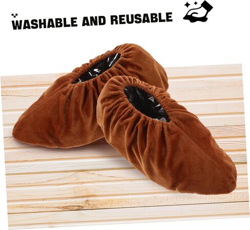 POPETPOP 2pairs Slip Walking Boot Covers Washable Bowling Shoe Protectors Non Slip Shoes Covers for Men Women Indoor Sports Bowling Equipment Brown in Saudi Arabia